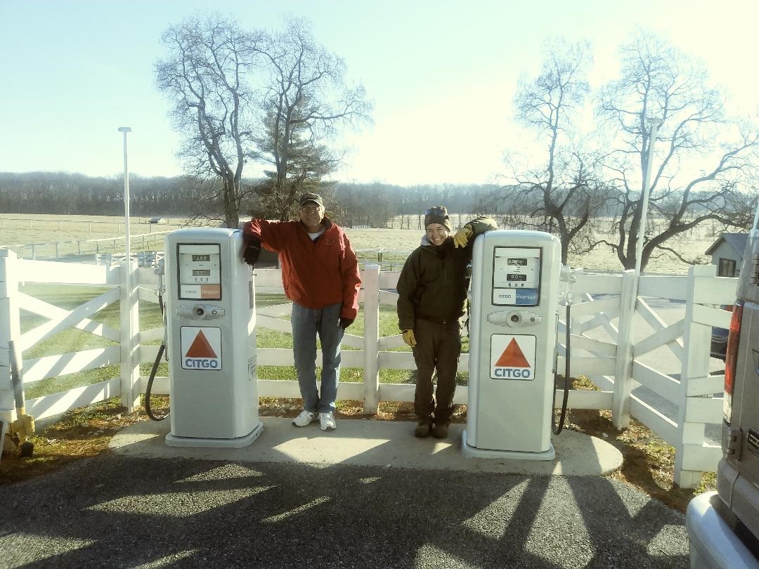 Walt and the park ranger with the pumps