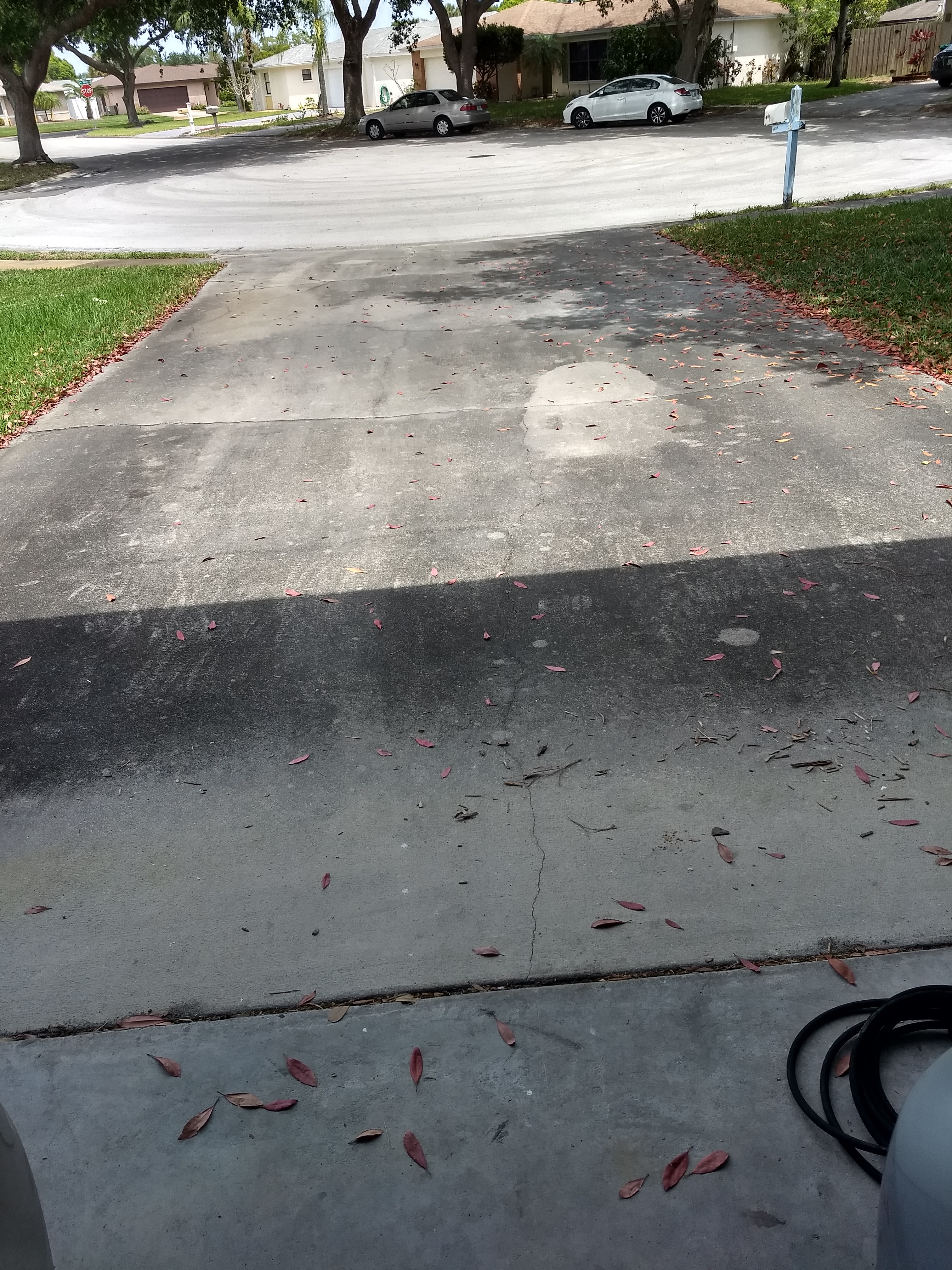 Driveway before cleaning