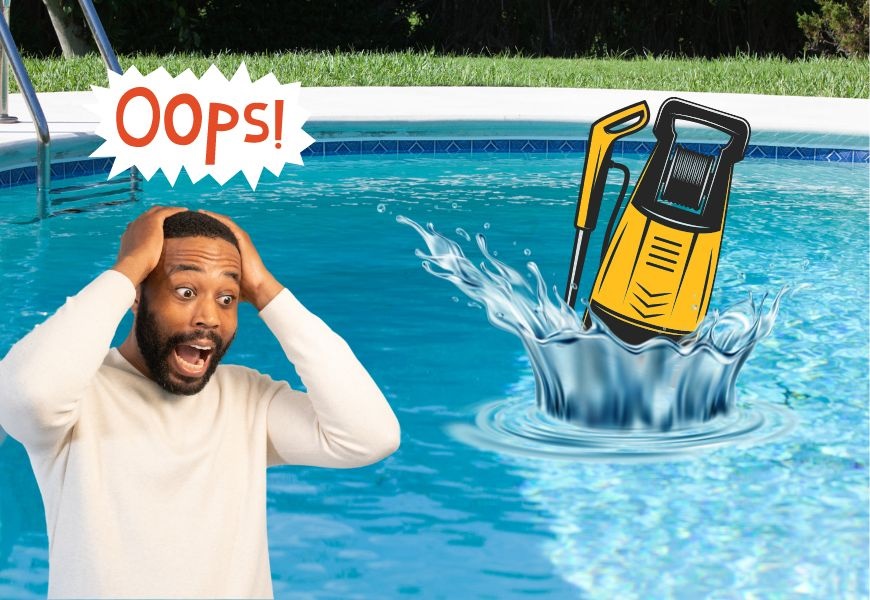 Pressure washer falling in pool Pressure washer falling in pool